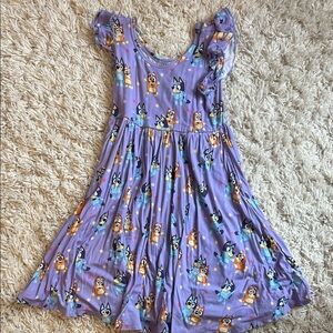 Little Sleepies Purple Cartoon Print Dress